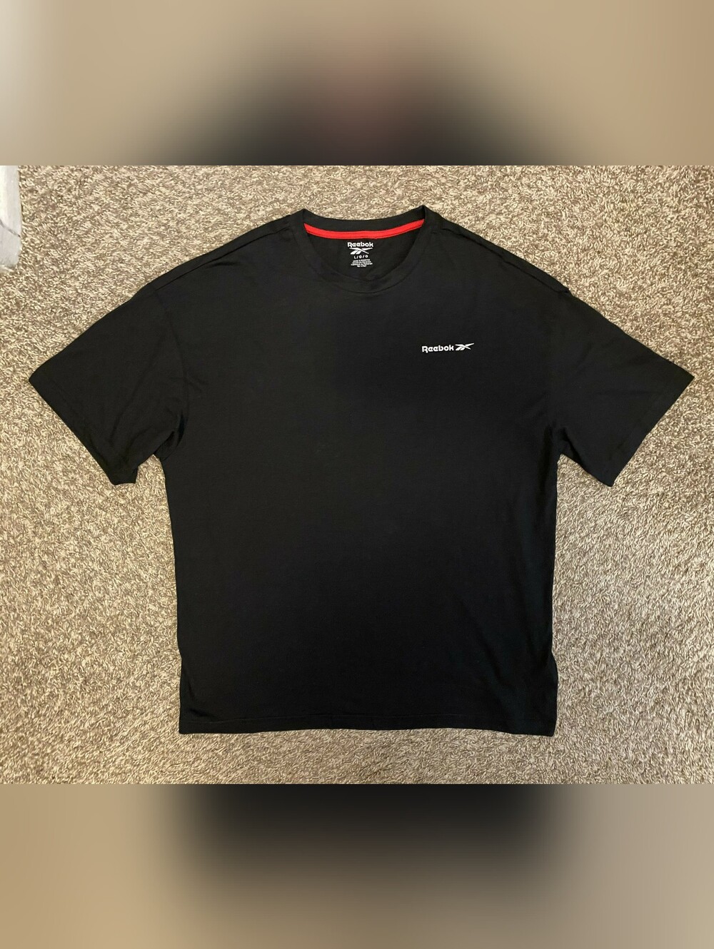 Reebok Men’s Full Court Graphic Tee Short Sleeve Crew Neck Black T-Shirt Size L